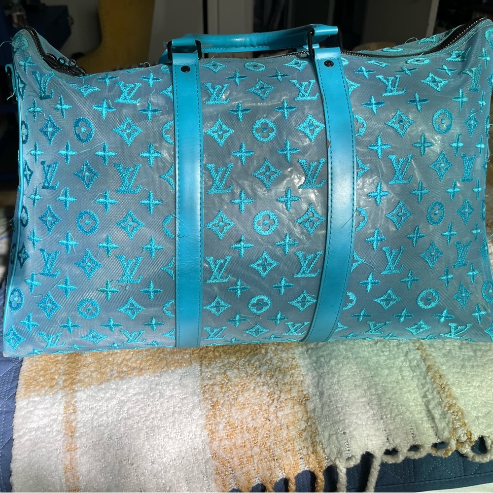 Louis Vuitton Authentic Monogram Keepall Triangle Mesh Bandoulière 50cm